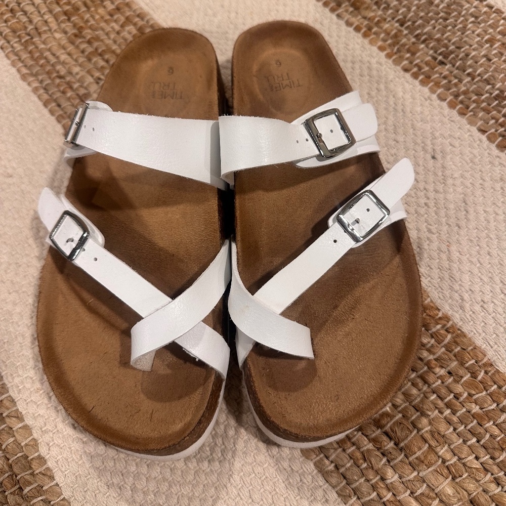 White sandals by Time and Tru -Ladies size 6